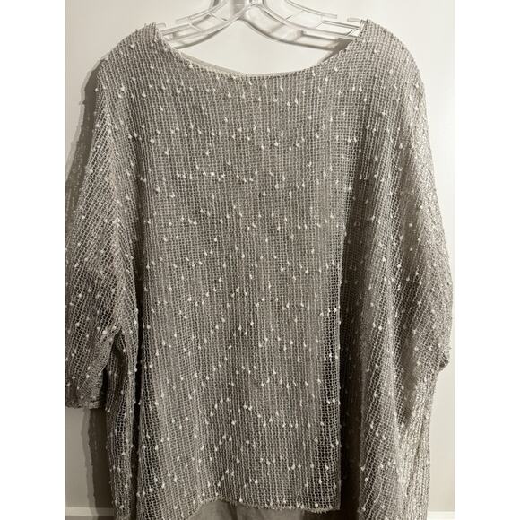 Made in Italy Womens Tunic Gray Mixed Media Boho LagenLook Sz L See Measurements - Picture 3 of 7